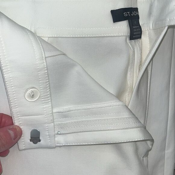 ST.JOHN Audrey Cream Stretch Pants Size 10 NWT $595 - Picture 10 of 11